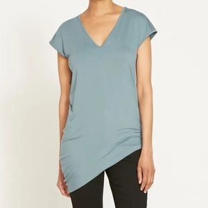 Universal Standard Liquid Jersey V-Neck Genevette Top in Goblin Blue - Size 3XS